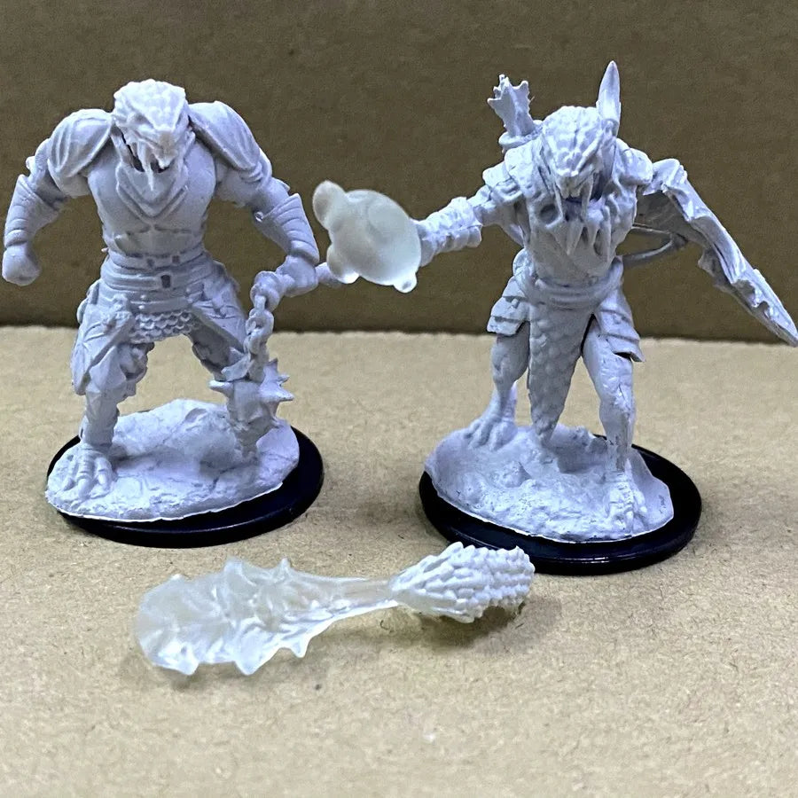 Lot Skeletons Dragonborn Fighter Orc Barbarian Paladin Dwarf Fighter Warlock Miniatures Nolzur's Miniatures Board Game Models