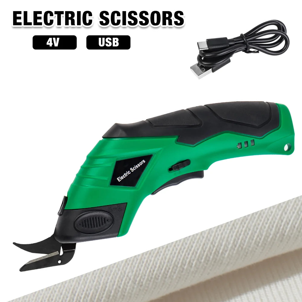 Electric Scissors, Home USB Charging, Cordless Sewing Scissors DIY Leather/Fabric/Cardboard Cutting Tools, Tufting Scissors