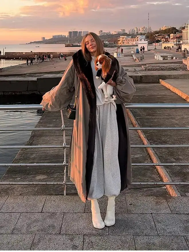 Oversized Trench-style Coats Warm Luxe Casual Effortless Women Jackets Street Autumn Lady Trendy Outerwears