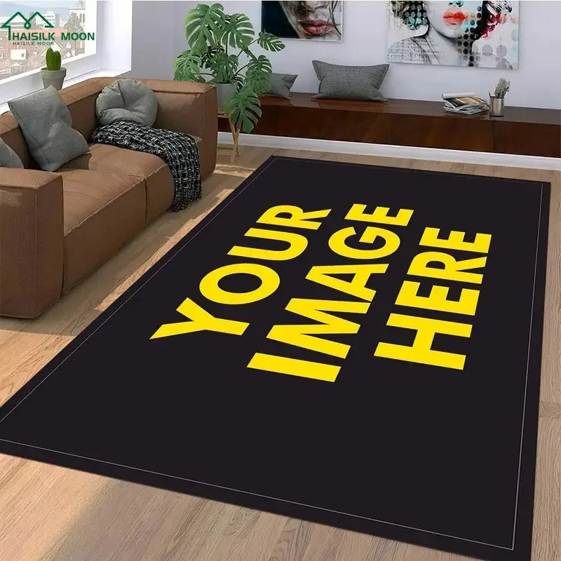 Customizable Photo & Text Rug - Personalize with Your Pattern & Text, Perfect for Any Room for Living Room and Bedroom Decor