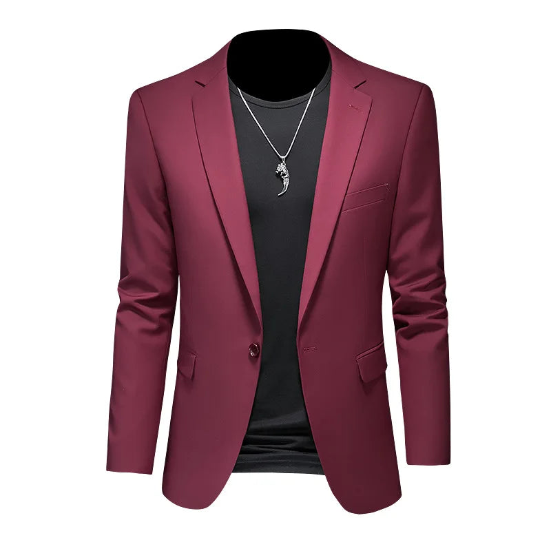 Mens Suit 2025 New Plus Size Slim Fit Single Breasted Blazer Professional Wedding Business Party Office Formal Jacket Coats