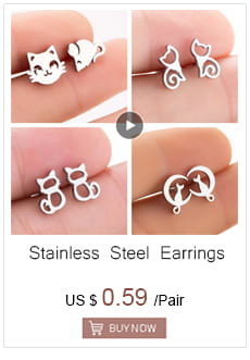 silver cat-shaped stud earrings made of stainless steel complement the gold angel number 7 necklace collection