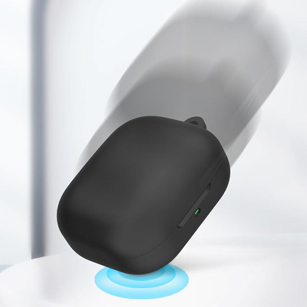 Black silicone Airpods Pro case protective cover showing the back side for charging dock protection.