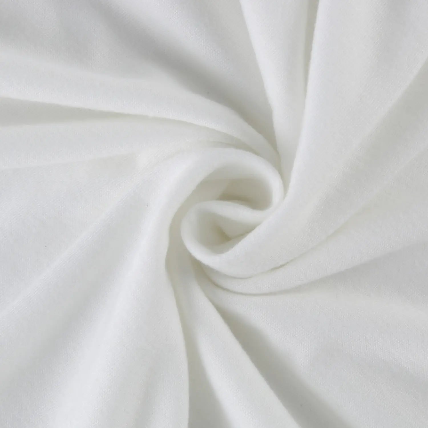 Soft white women long sleeve cotton tunic top featuring a round neck and smooth, slightly textured fabric.
