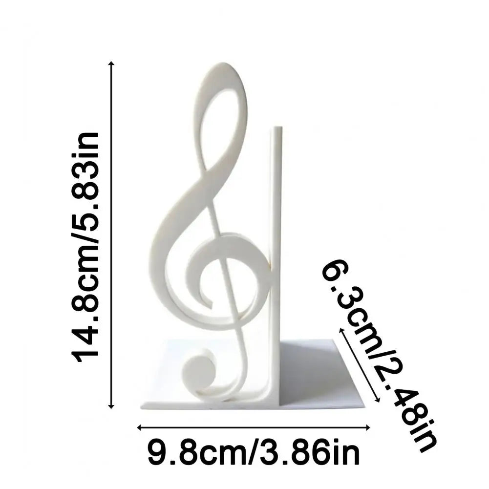 Musical Note Decoration Music Themed Home Decor 3d Printed Treble Clef Bookends Music Note Shelf Organizer Non-slip Modern Book