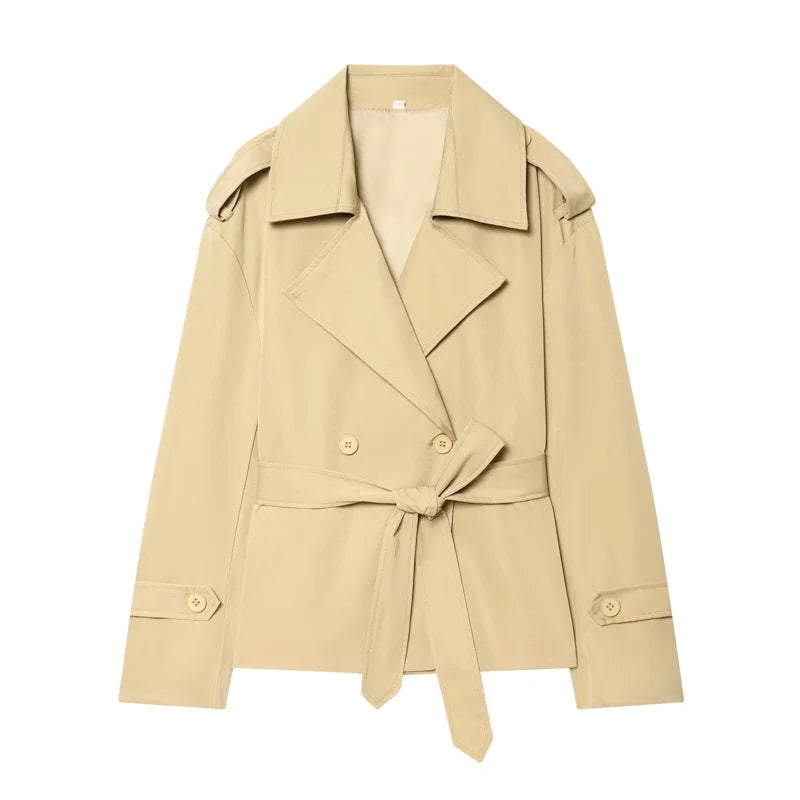 Women's Jacket 2026 New Fashion Loose Straight Fit Jacket With Belt Spring Autumn Ladies Outerwear Casaul Chic Women Trench Coat