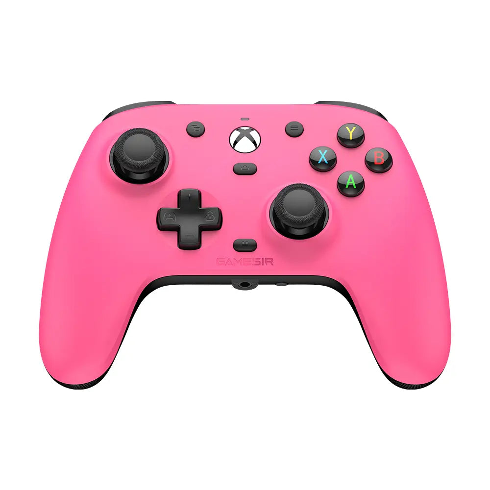 Vibrant pink Gamesir G7 Magnetic Faceplate and Accessories Kit featuring an Xbox controller with black analog sticks directional pad and colorful action buttons.