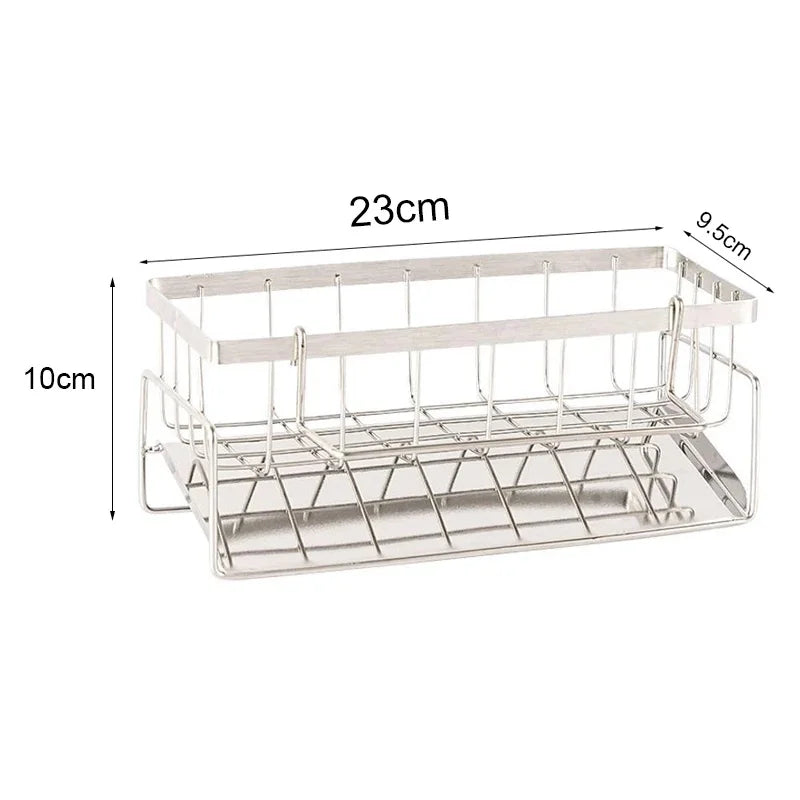 Kitchen Multifunctional Stainless Steel Sink Cleaning Tools Storage Rack Drain Rack For Sponge Cleanser Rag Organizer Hanger