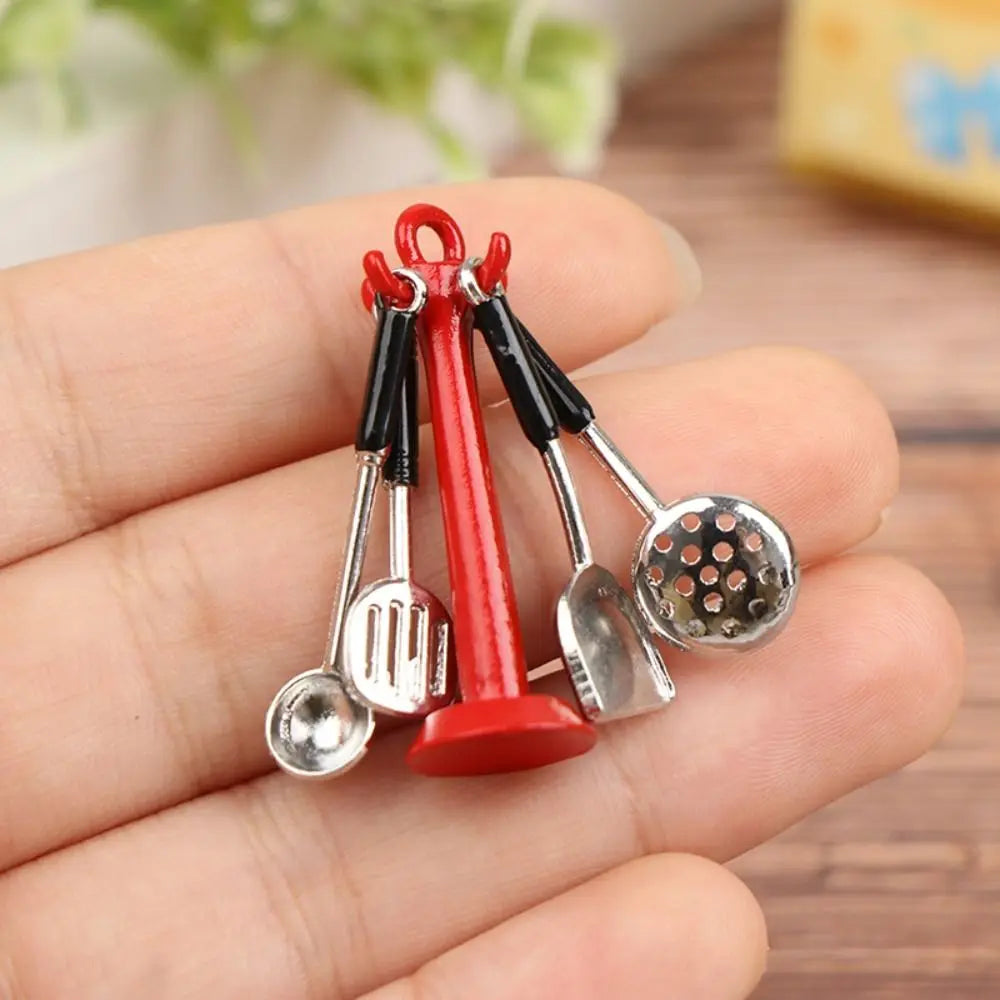 Kettle 1:12 Mini Kitchen Utensils Sets Cookware 1:12 Scale Kitchen Set Alloy Mini Mini Kitchen Cooking Kit Mini Play House