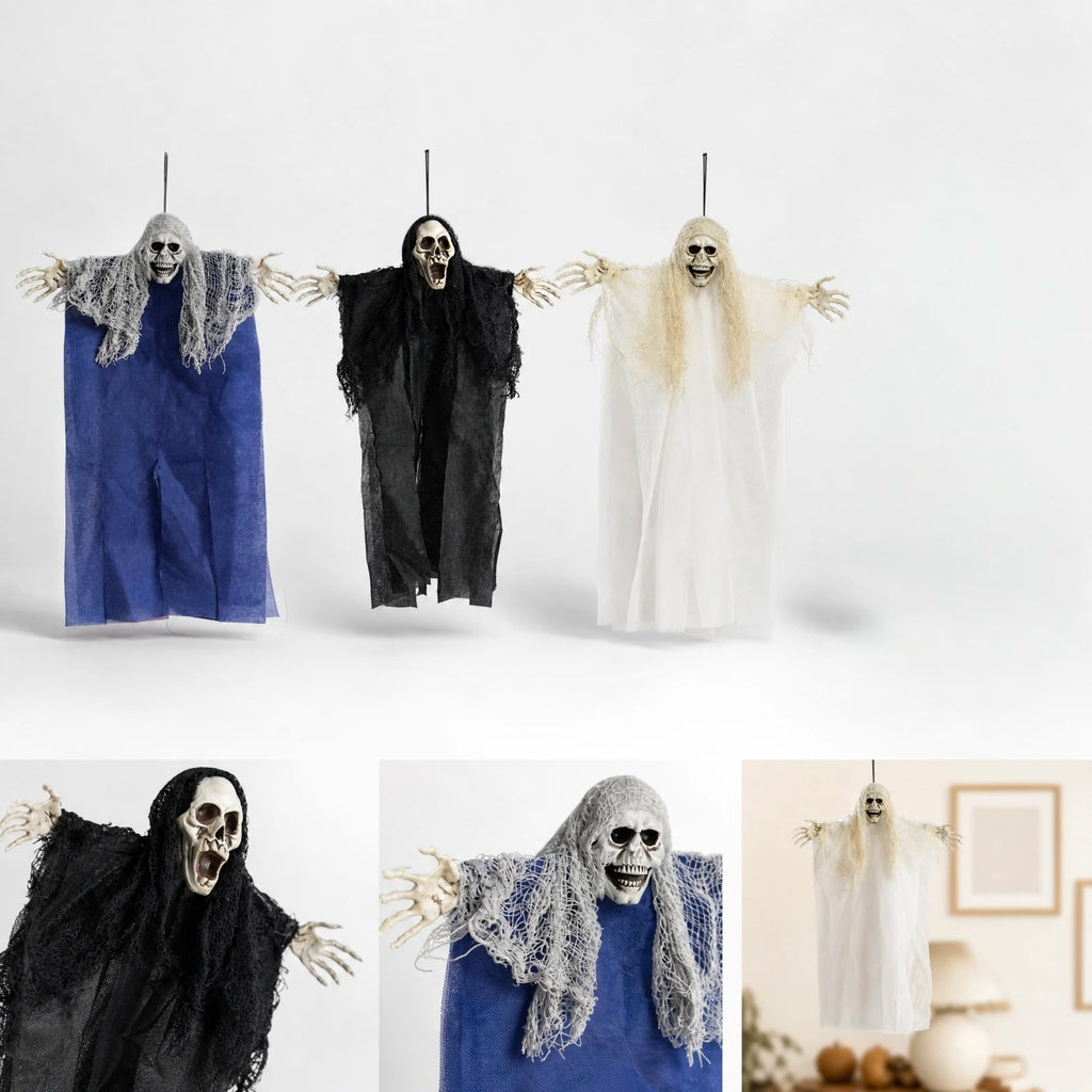 Halloween Decoration Hanging Ghosts Zombies Haunted House Bar Horror Atmosphere Scary Hanging Cloaks Ghosts Party Home Door