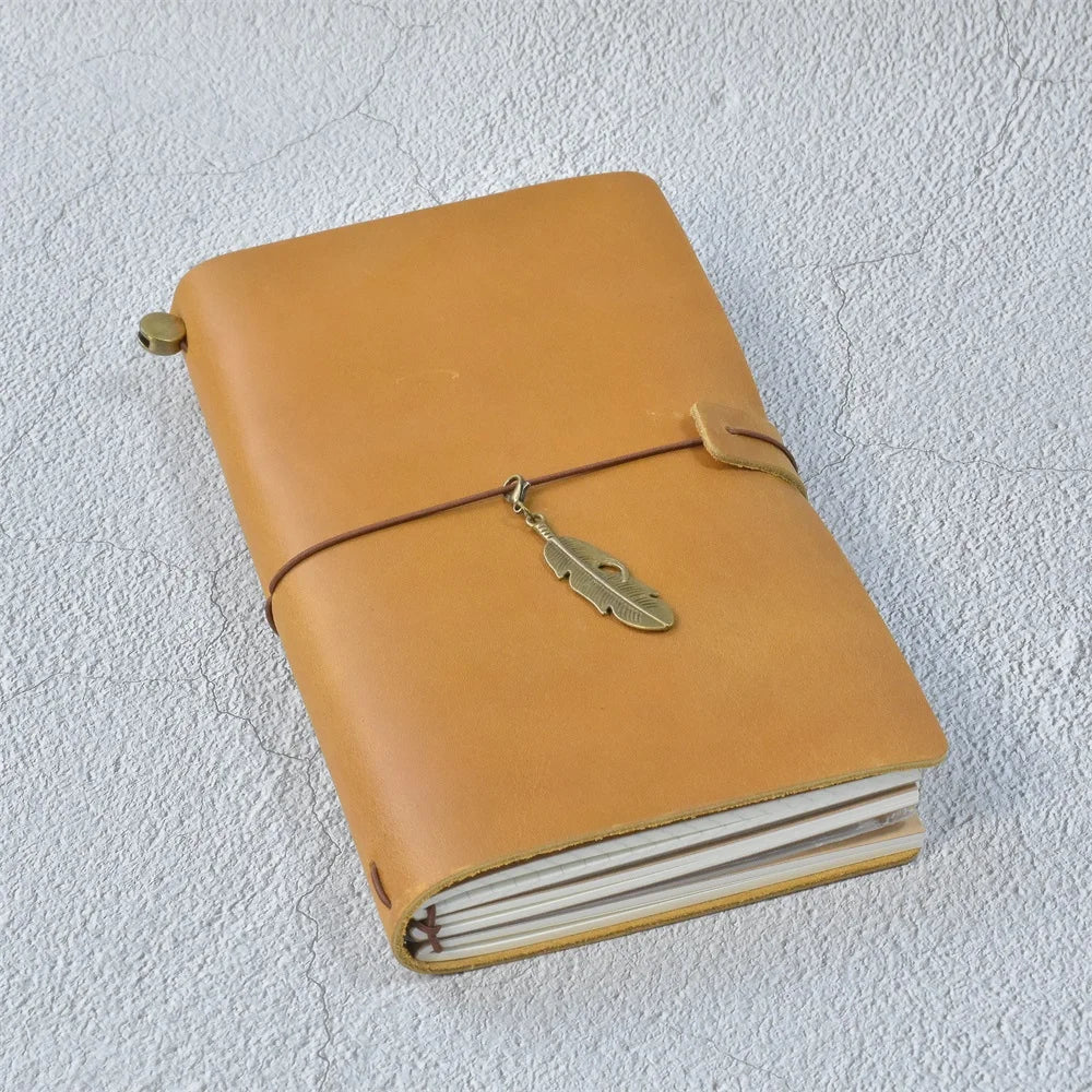 100% Genuine Leather Journal Refillable Travel Notebook Retro DIY Handmade Diary Sketchbook School Office Gift Customized