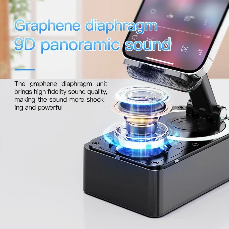 3 In 1 Mobile Phone Bracket Bluetooth Speaker Power Bank Rotating Foldable Lazy Desktop Holder Stand For Cell Phone Tablets iPad