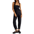 Women Denim Bib Overall Casual Adjustable Strap Denim Jumpsuit Loose Fit Straight Leg Overall Jean Pants Streetwear