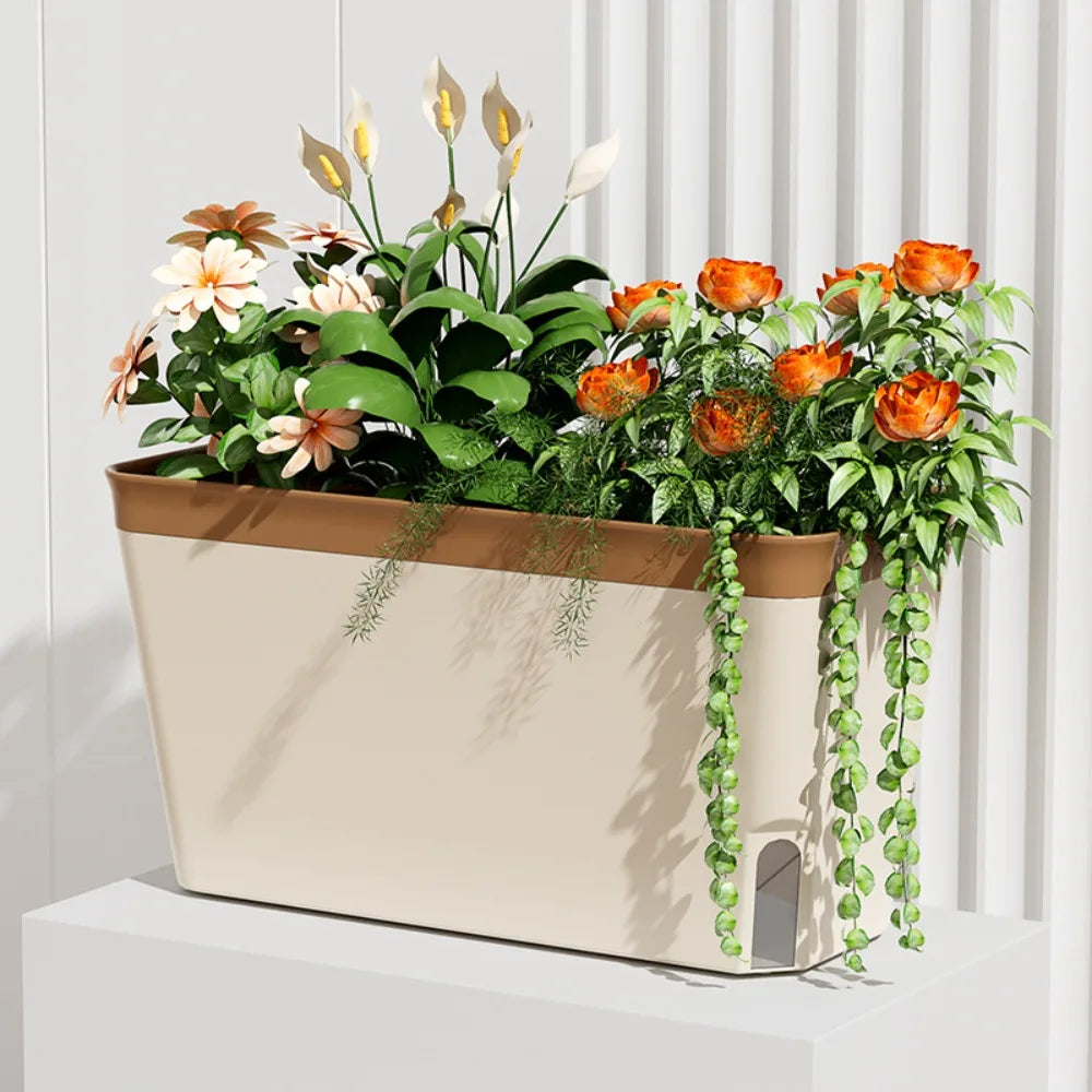 High Quality Modern Self Watering Planter Pots Decorative Visual Water Level Window Herb Planter Box Indoor Planter Vegetables