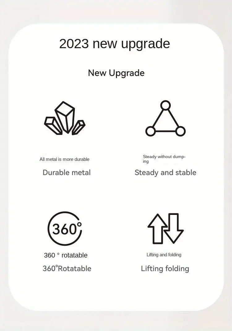2023 new upgrade metal 360 rotatable aluminum tablet stand in silver with durable steady and stable design for 4.7 to 12 inch devices