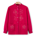 Women Winter Coats Vintage Printed Knitted Cardigan Sweater Female Jacket Spring Autumn Outerwears Top Wool Knitwear Coat