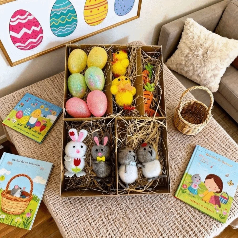 Fun Happy Easter Easter Eggs Chick Ornament Realistic Handmade Rabbit Figurine Cute Easter Decoration Interactive Party