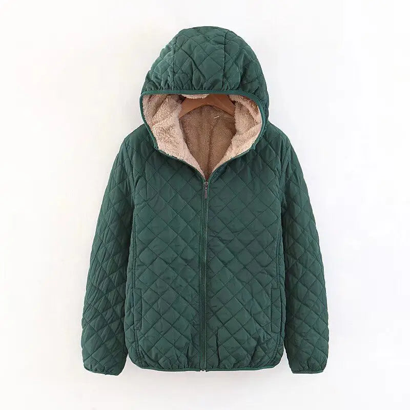 Women Jacket Black 2026 New Winter Female's Korean Fleece Cotton Outcoat Padded Jacket Women's Coat Thicken Hooded Parka Pink