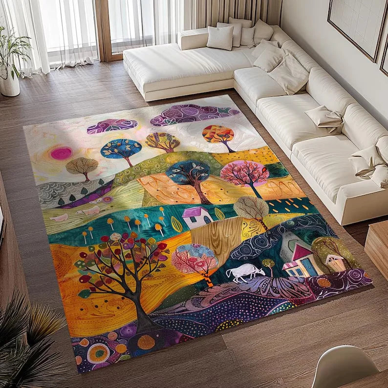 Keep Off Rug Green Rug Grass Pattern Rug Modern Rug Runner Rug Home Decor Area Rug for Living Room Housewarming Gift