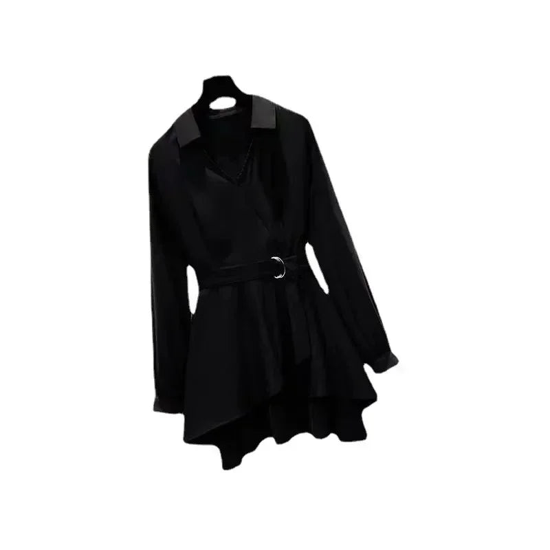 Women Blouses Summer Shirts 2025 New Short Spring High Waist Long Sleeve Shirt Casual Elegant Work Slim Fit White Black Y2k Top