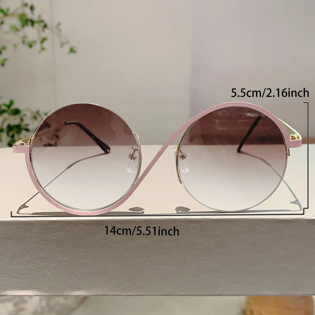 Oversized Sunglasses Anti-Slip Retro Sun Glasses Uv400 Eyewear Half-Frame Round Frame Sunglasses For Driving Fashionable Outfits