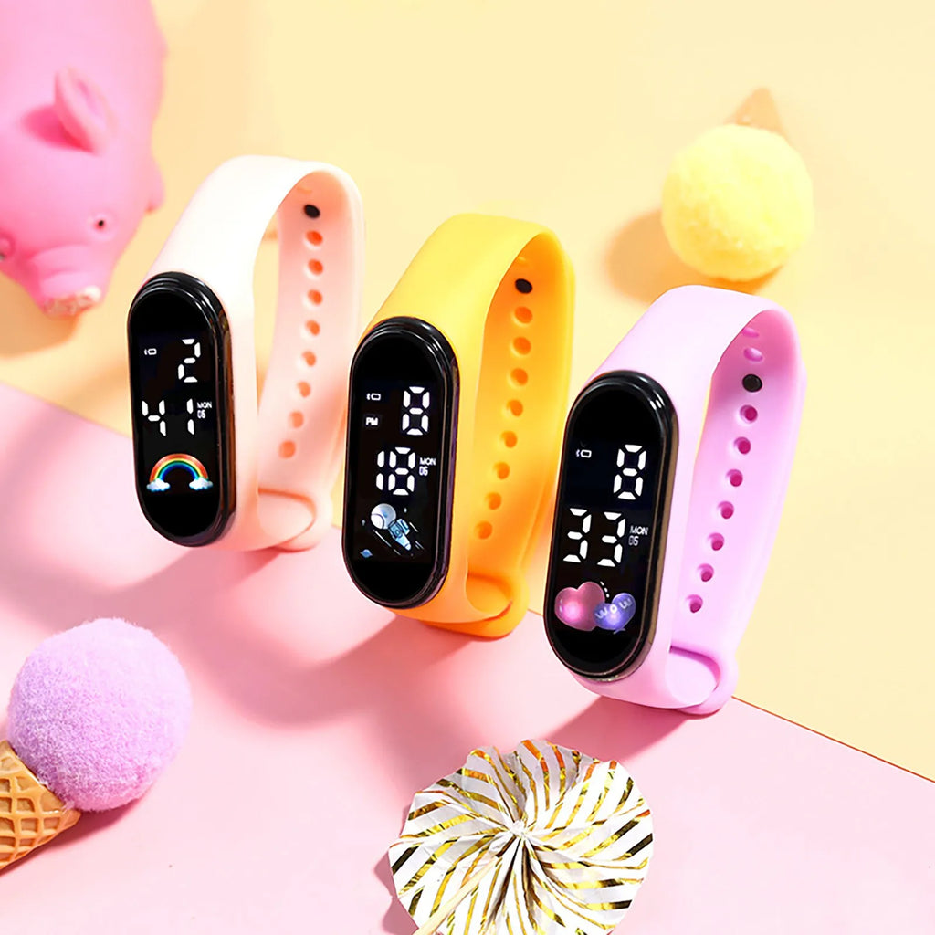 Children Watch Birthday Gift For Boy Girl Cartoon Kids Watch Smart LED Digital Bracelet Wristwatch Display Time Month reloj niño