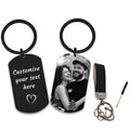 Personalized Photo Keychain For Couples Family,Custom Double Sided Engraved Keyring,Romantic Keepsake Birthday Anniversary Gift