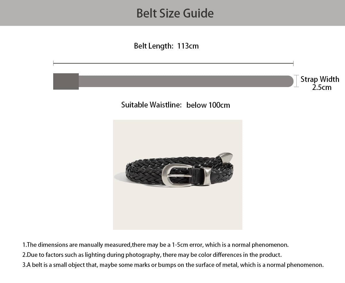 Black braided leather fashion belt male with silver-toned buckle luxury designer punk waistband