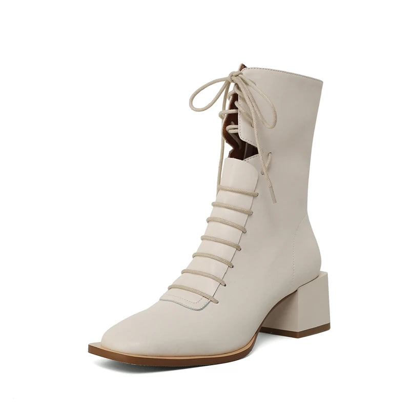 Women Leather High Heel Shoes Women Ankle Boots Warm Winter Shoes Women Zipper Sexy Casual Footwear Size 34-40 High Heel Boots
