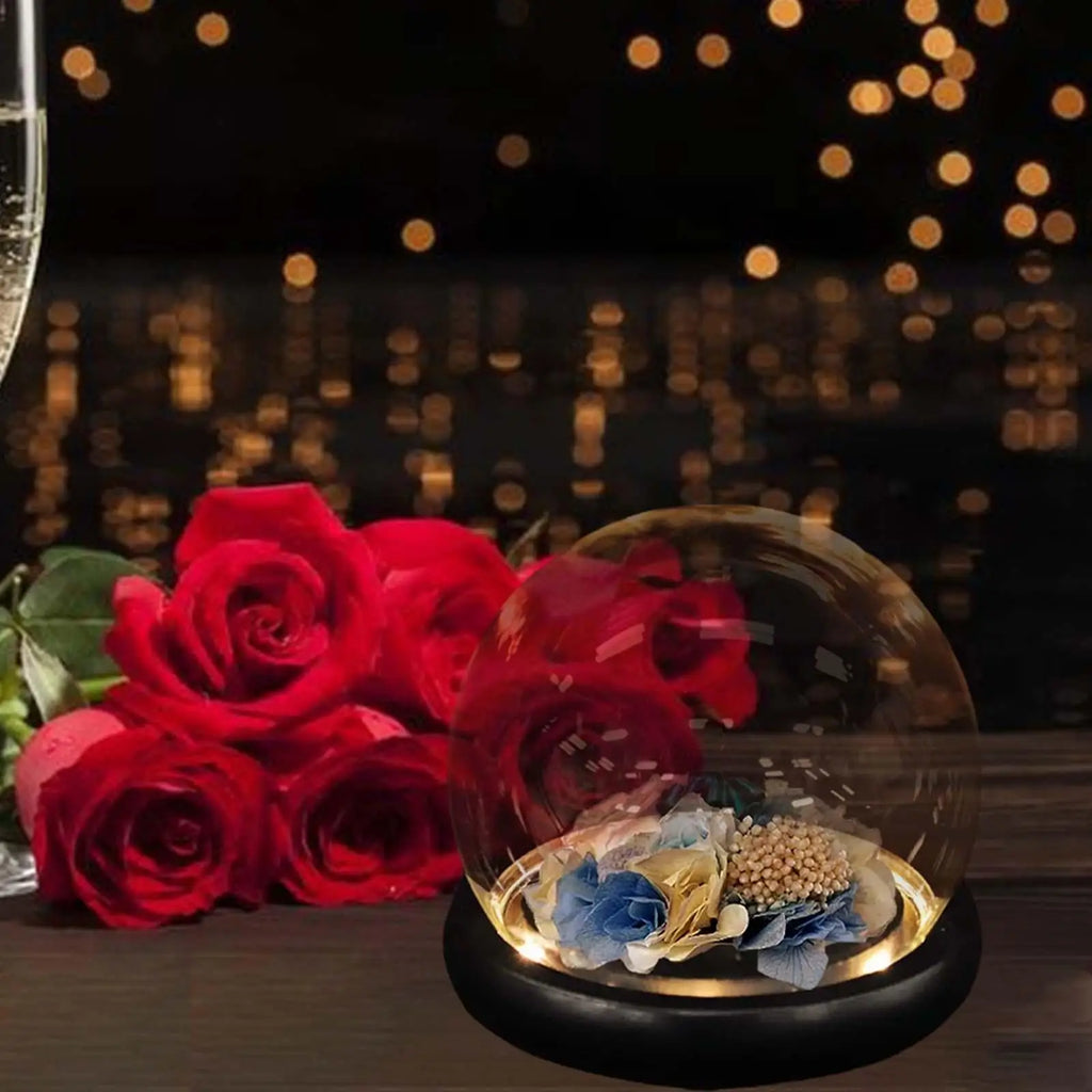 Display Dome Valentines Day Gifts Office Glass Cover DIY Craft Valentines Day Decor Dollhouse Accessories Bell Jar Display Case