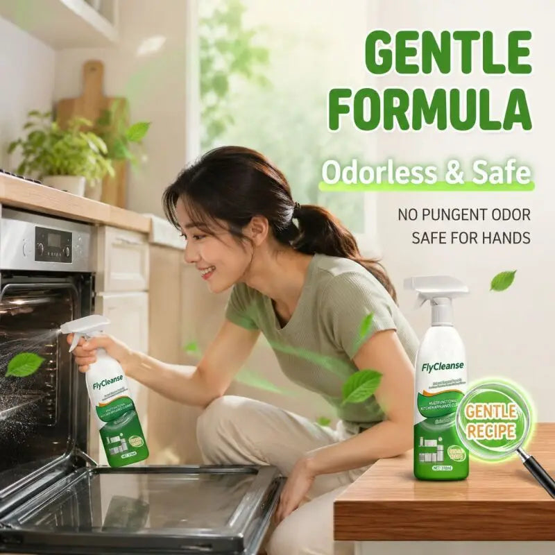 Kitchen Appliance Cleaner No Rinse Cleaning Spray Stain Remover Deodorizing Gentle Non Irritating for Fridge Stove Microwave