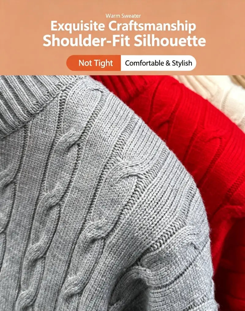 Herren-Designer-Sweater mit Zopfmuster und halbem Reißverschluss in Grau, mit warmer Schulter-Passform-Silhouette und detailreichem strukturiertem Muster.