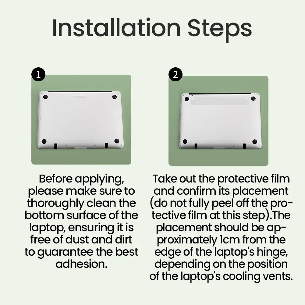 white laptop underside showing black circular feet and matte finish as part of nillkin dualwing adhesive laptop stand computer bracket type