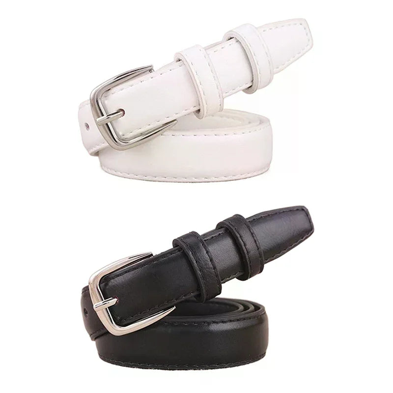 Women Belts PU Leather Simple Metal Buckle Belt Girls Dress Jean Pants Waistband Belts For Lady High Quality Ladies Dress Belt