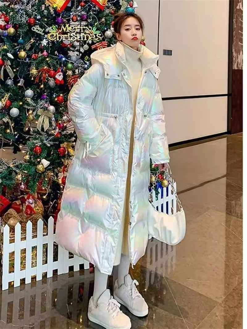 Fashion Women Winter Waterproof Long Parkas Cotton Padded Jacket Hooded Thick Warm Snow Coat Oversized Outerwear Female