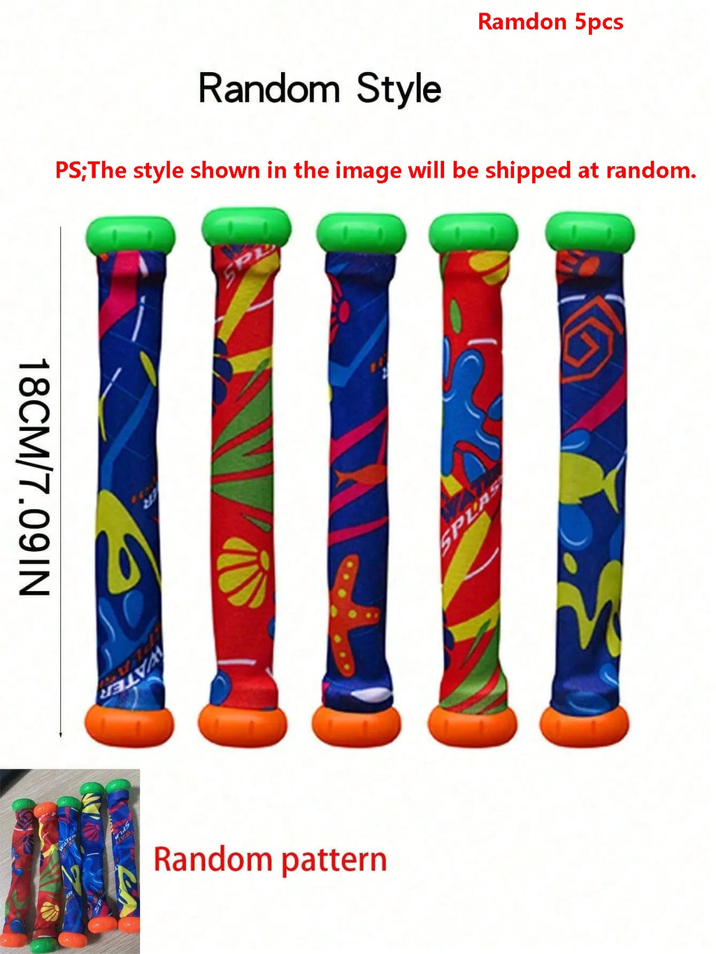 Pvc Swimming Pool and Water Play Accessories, Adult Party Games, Diving Sticks, Summer Pool Diving Toys (Random Colors), Educational Throwing Toys, Outdoor Pool Gifts, Swimming Gear, Suitable for Beach, Pool, and Bathroom.