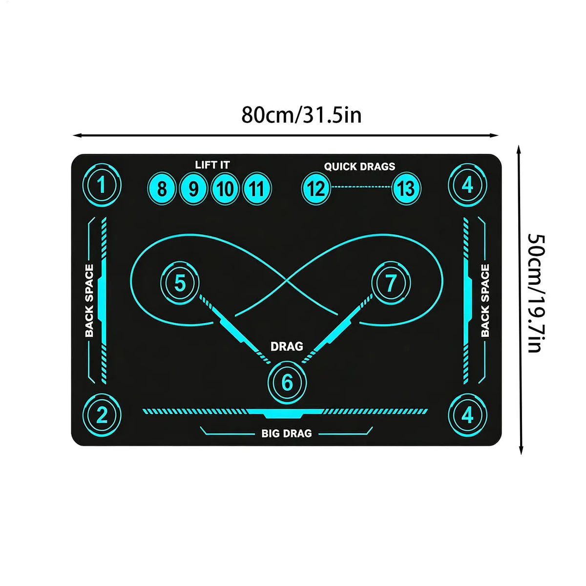 Hockey Training Mat Indoor Outdoor Quiet Non-Slip Large Stickhandling Pad Training Equipment For Adults Kids Soccer Lovers
