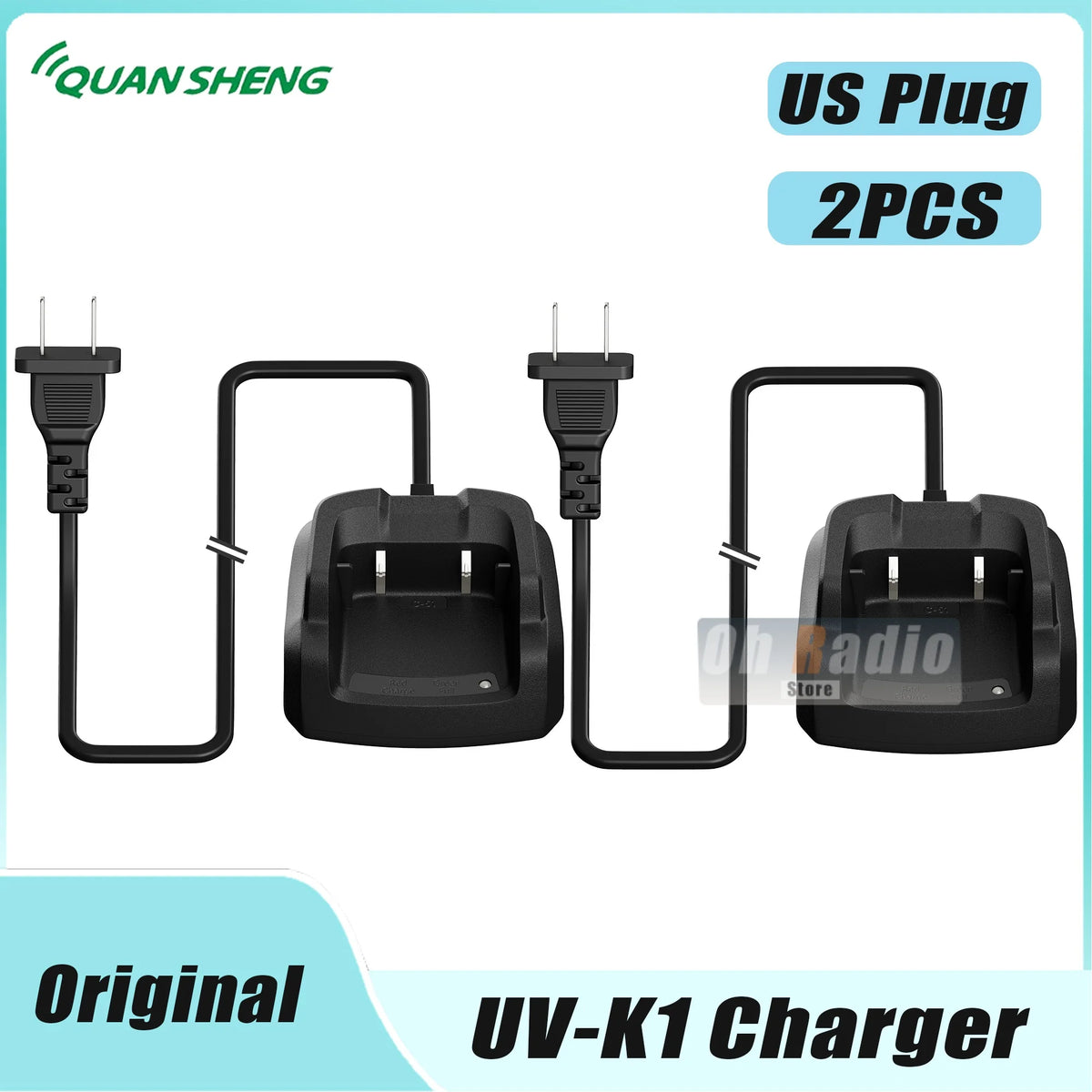 Original Quansheng UV-K1 Desktop Charger UV-K1(8) Battery Charger Fast Charging C-51 Model UV-K5 Charging Base US/EU/UK/AU Plug