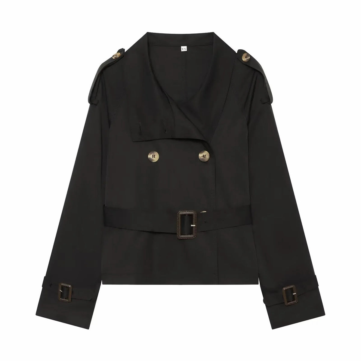 Women Fall Street Fashion Trench Coat Elegant Women Turtleneck Double Breasted Solid Long Sleeve Belted Jacket Casual Lady Coats