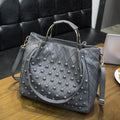 Leather Women's Bag 2026 New Style Personality Fashion Soft Piling Rivet Hand Lading Shoulder Crossbody Bags for Women