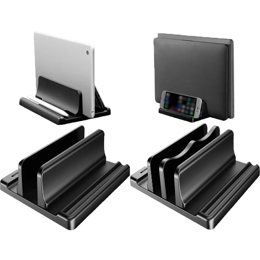 Adjustable Vertical Laptop Stand Width Laptop Holder Space Saving Desktop Organizer for Office Home Computer Storage Accessories