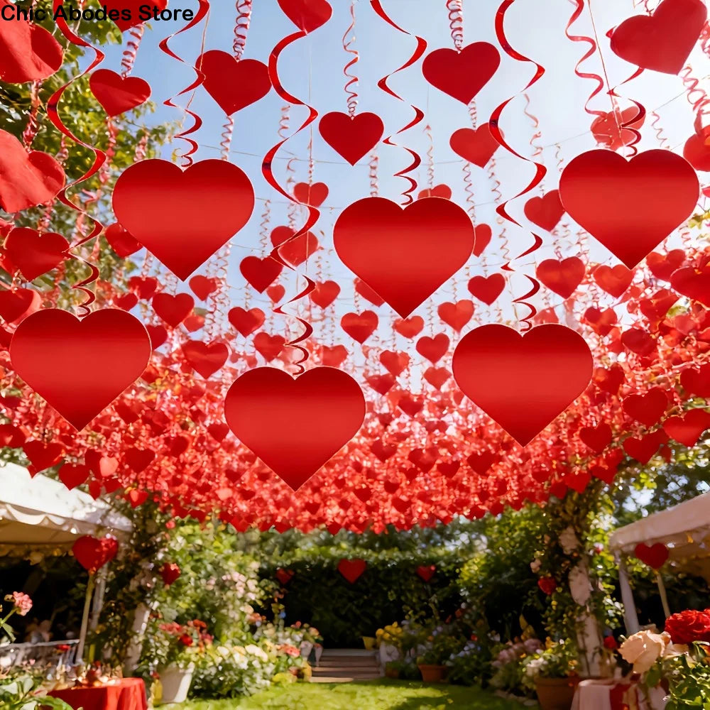 Romantic Valentine's Day Love Pulling DIY Decorations Love Flower Hanging Curtain Wedding Party Supplies