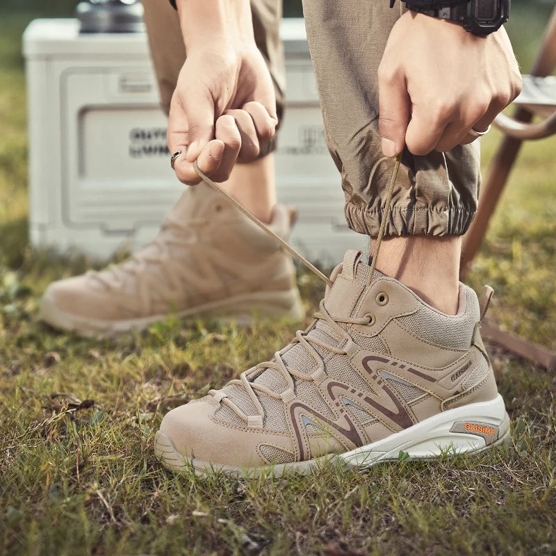 Men's Hiking Boots High Top Trekking Sneakers For Men Platform Camping Sports Shoes Outdoor Breathable Non-slip Climbing Shoes