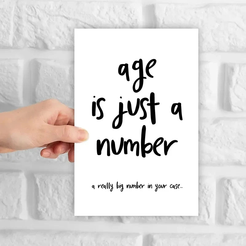 1 Funny 'Age Is Just a Number' Birthday Card. Creative Greeting Cards, Perfect Gifts for Family, Friends and Colleagues.