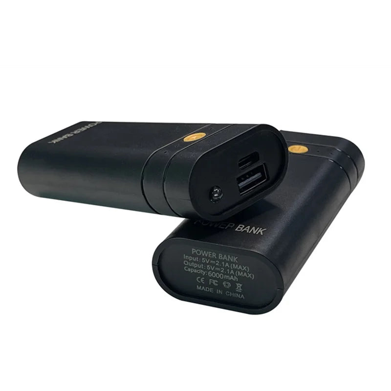 Power Bank Box For Phone Electronic Charging Not Including Batteries 6000mAh 5V 2A 2X 18650 USB Type-C Battery Charger Case