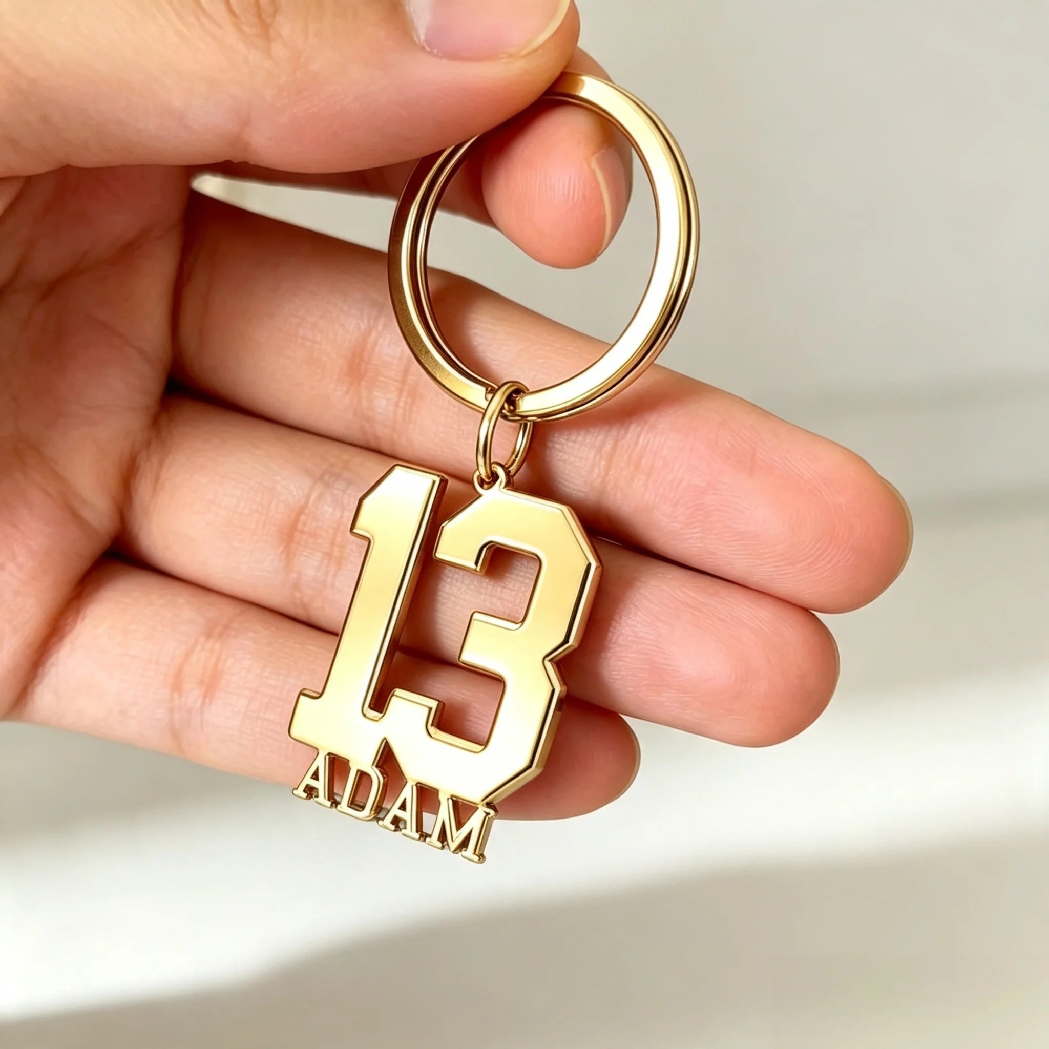 Custom Number& Name Keychain Personalized Fashion Sports Key Chain Dainty Couple Boyfriend Gift Perfect Anniversary Present