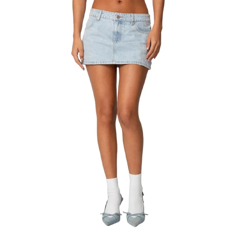 Women's Denim Skirt Casual Loose Hottie Sexy Denim Hip Skirt