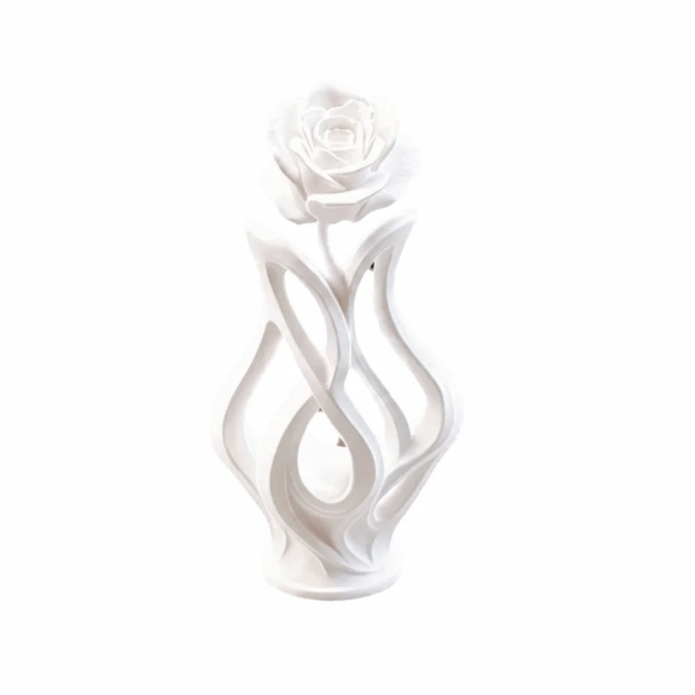 Elegant Hollow Design Rose Sculpture Modern Style Scandinavian Style Abstract Art Ornament Figurine Art Ornament Home Decor