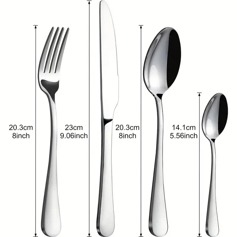 16pcs Stainless Steel Tableware Set Include Knives Forks Spoons Set Exquisite Cutlery Set Utensil Set For Home And Restaurant