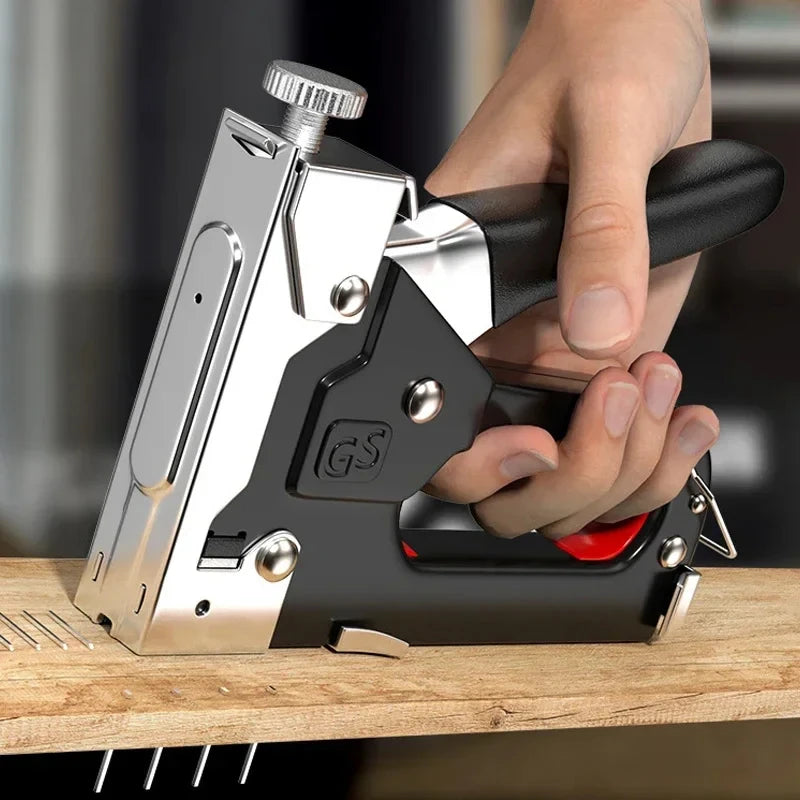 4 In 1 Nail Gun DIY Furniture Construction Stapler Upholstery Staple Gun with 800 Staples Home Decor Carpentry Tools